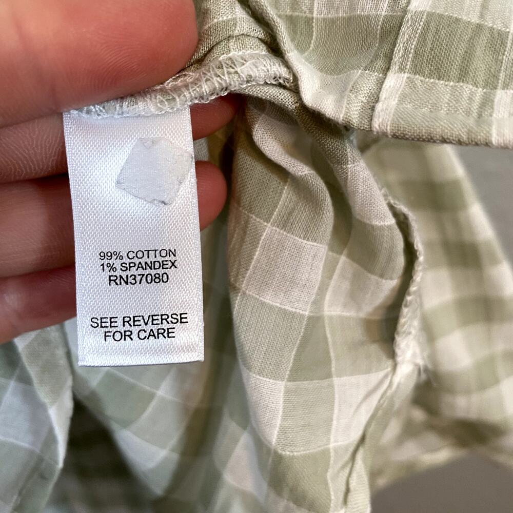Cato Womens 22/24W 3X Plaid Short Sleeve Button Up Down Plus Green White - Picture 4 of 7